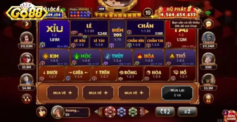 Phần thưởng rõ ràng trong keno Go88